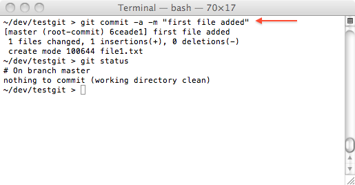 git one file committed